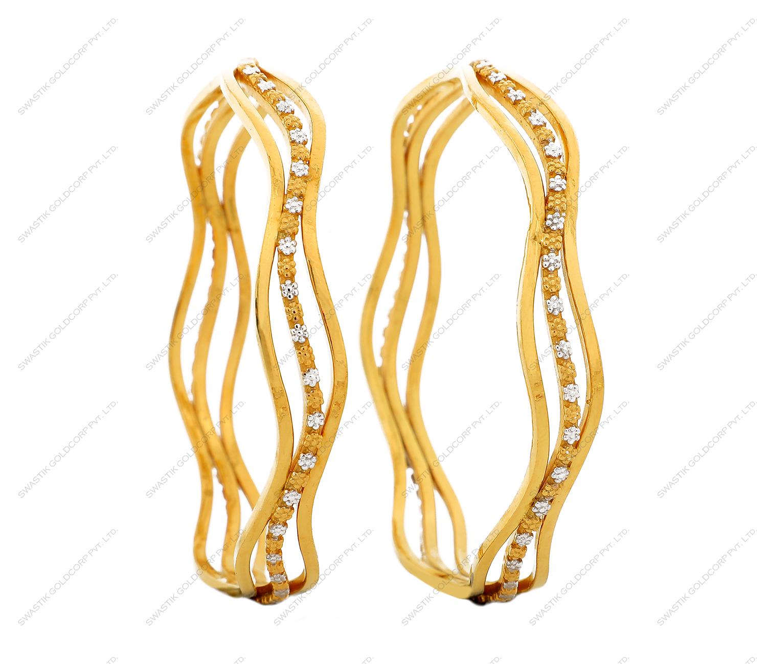 Swastik Goldcorp ZZ 1206 22k Zig Zag Gold Bangle For Women and Girls