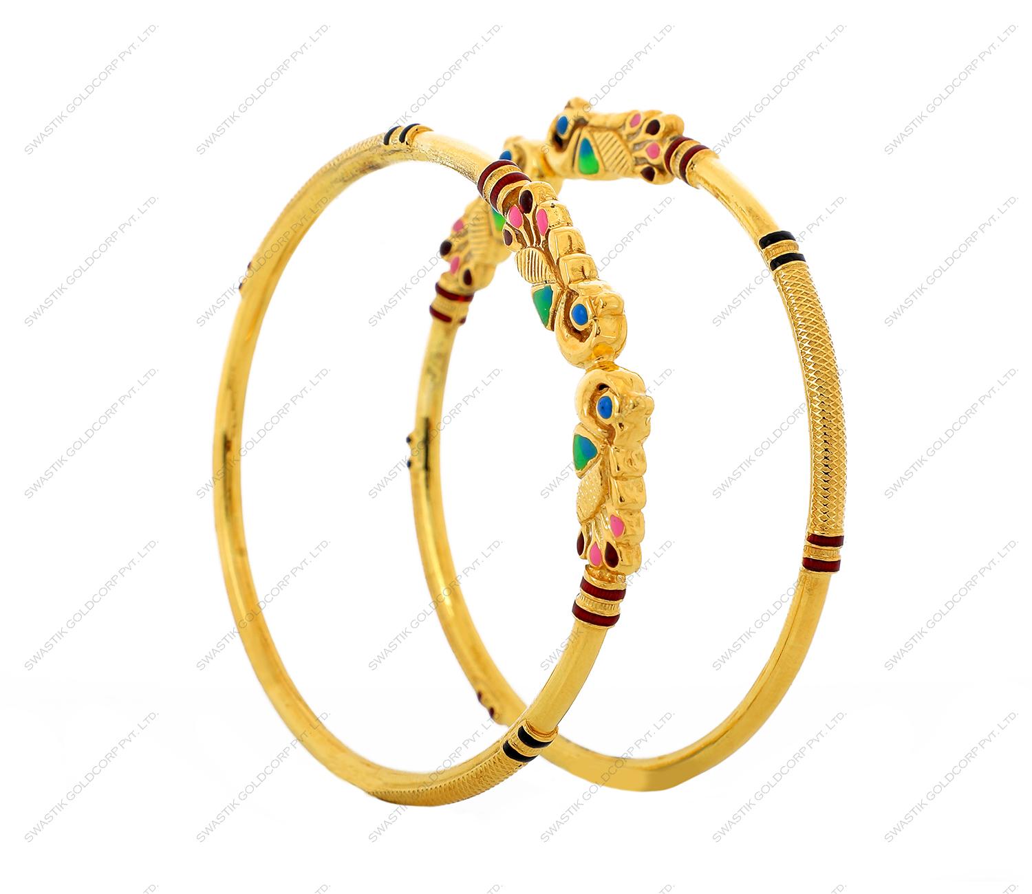 Swastik Goldcorp Peacock Style TD-1043 22k Traditional Gold Bangle For Women and Girls